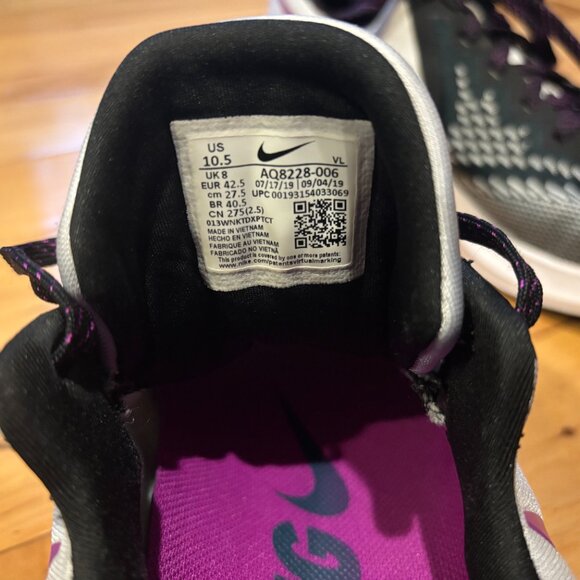 Nike Women's Zoom Winflo 6 Running Shoes Size 10.5 White/Black/Purple - Picture 7 of 7